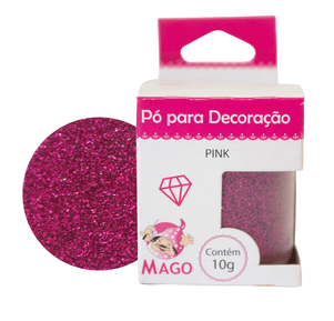 Pó Para Decoração Pink Brilho 10g - Mago