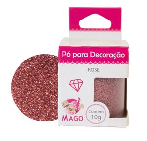 Pó Para Decoração Rosé Brilho 10g - Mago