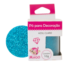 Pó Para Decoração Azul Claro Brilho 10g - Mago