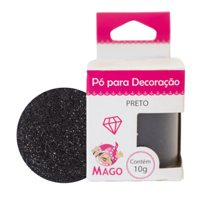 Pó Para Decoração Preto Brilho 10g - Mago