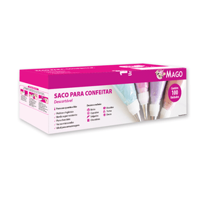 Caixa de Sacos de Confeitar Descartável Grande 100UN