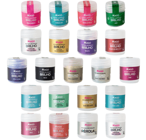 Kit Pó Para Decoração Brilho - 21 unidades - 5g