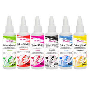 Kit 6 Cake Paint - Todas as cores - 20ml