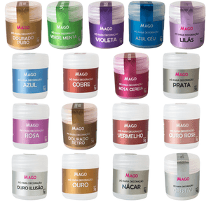 Kit Pó Para Decoração Mineral - 17 unidades - 5g