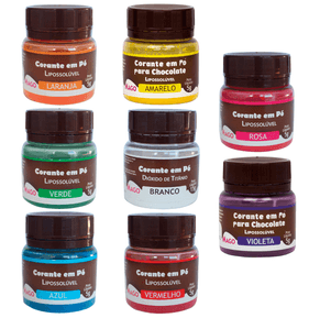 Kit 8 Corantes Em Pó Para Chocolate - Todas as Cores 5g