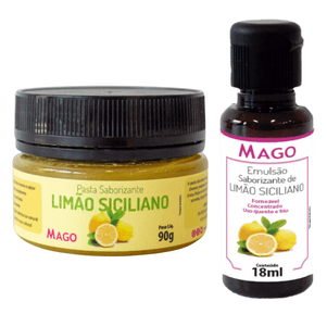 Kit Saborizante de Limão Siciliano Emulsão 18ml + Pasta 90g - Mago