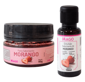 Kit Saborizante de Morango Emulsão 18ml + Pasta 90g - Mago