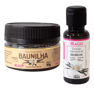 Kit Saborizante de Baunilha Emulsão 18ml + Pasta 90g - Mago