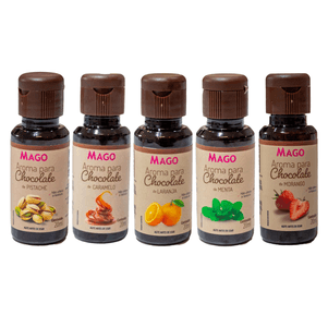 Kit 5 aromas para chocolate 20ml - Todos as sabores - Mago